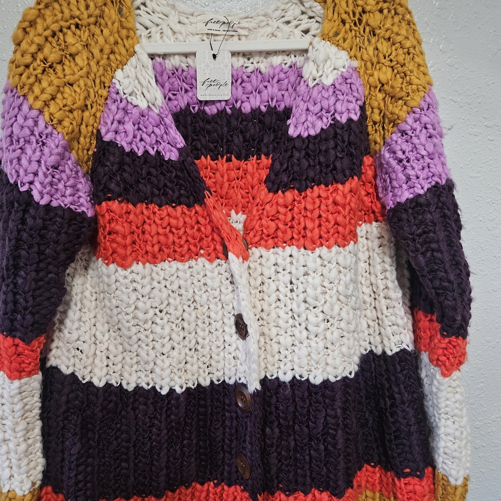 Free People Colorful Chunky Knit Cardigan - Picture 3 of 9